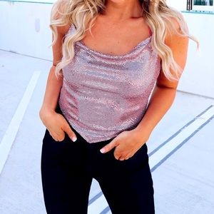 Sparkly Nashville Halter crop top